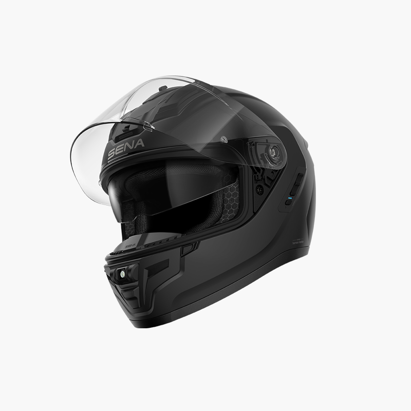 full face motorcycle helmet matte black Sena Phantom FF Mesh COM Helmet