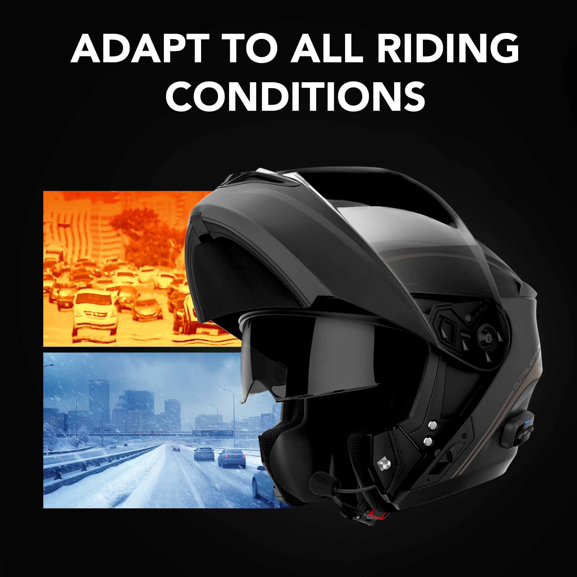 Outrush R Modular Bluetooth Smart Communication Helmet