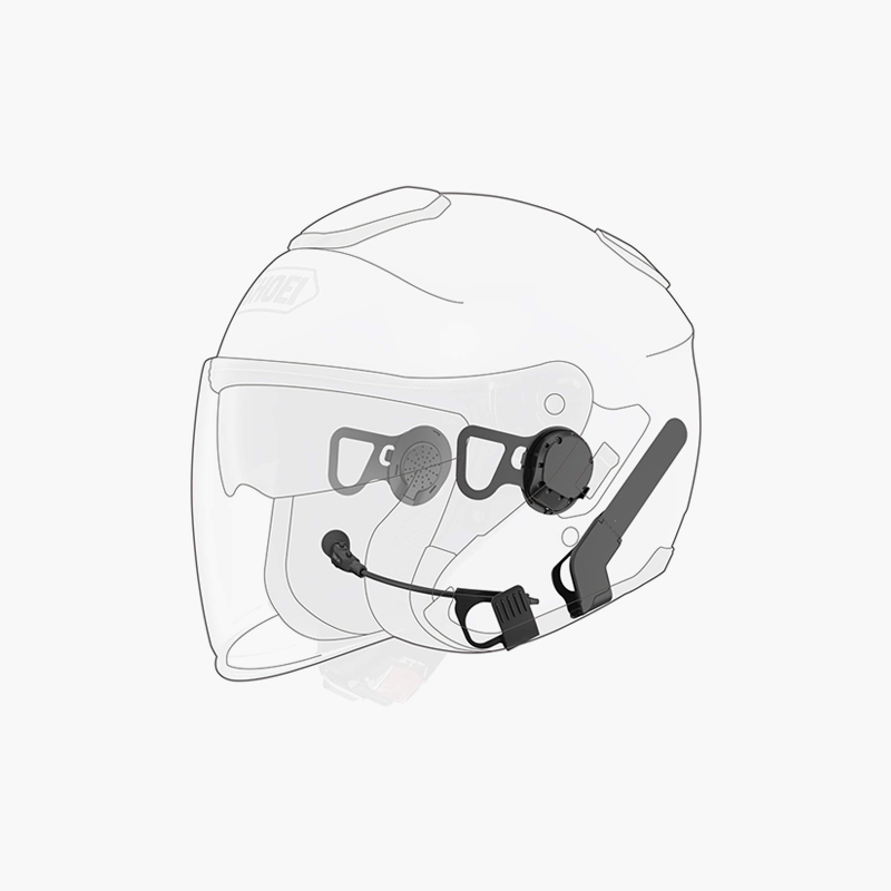 10U Motorcycle Bluetooth Communication System with Handlebar Remote for Shoei J-Cruise