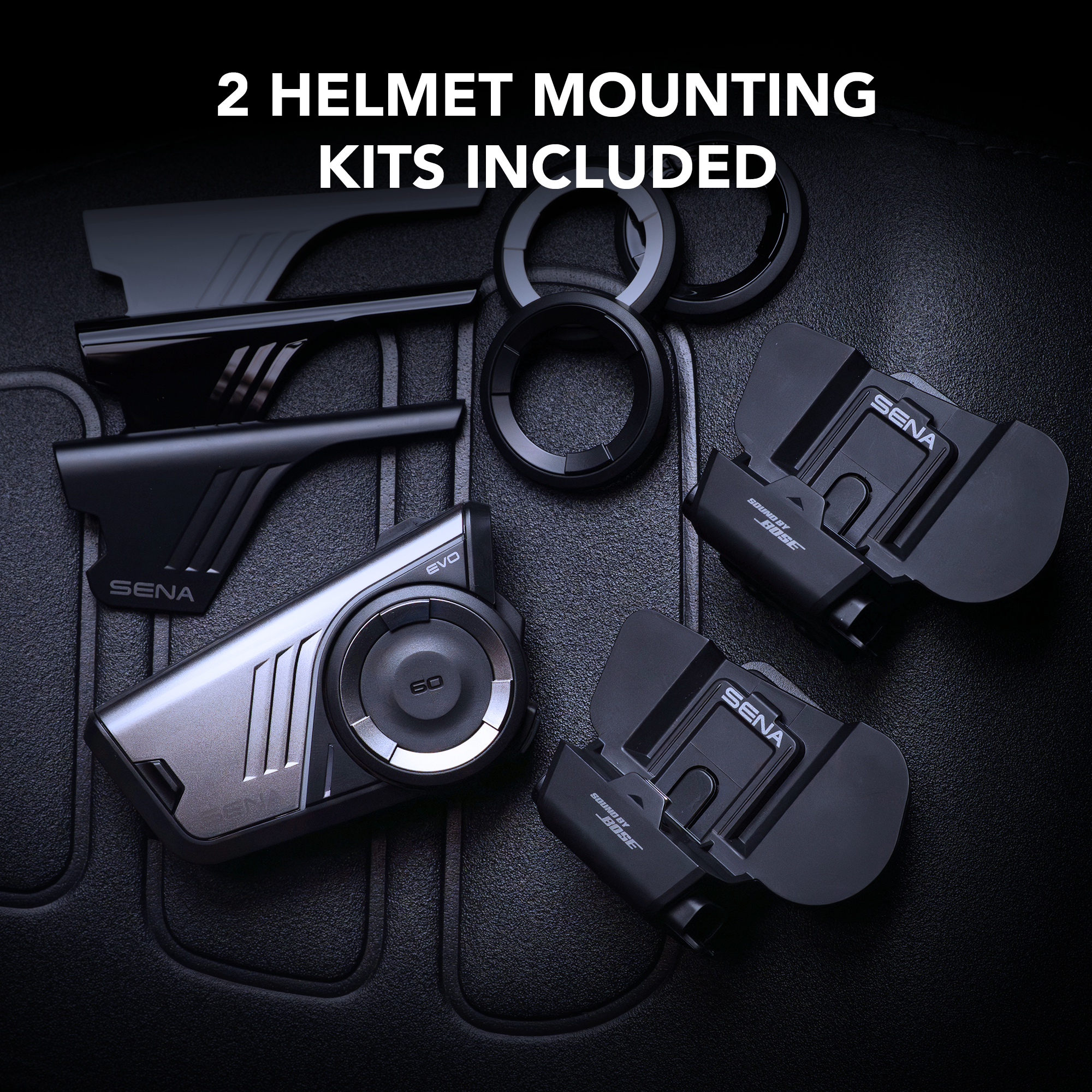 60S EVO Motorcycle Communication Headset with Sound by Bose, WAVE, Mesh, and Bluetooth Intercom