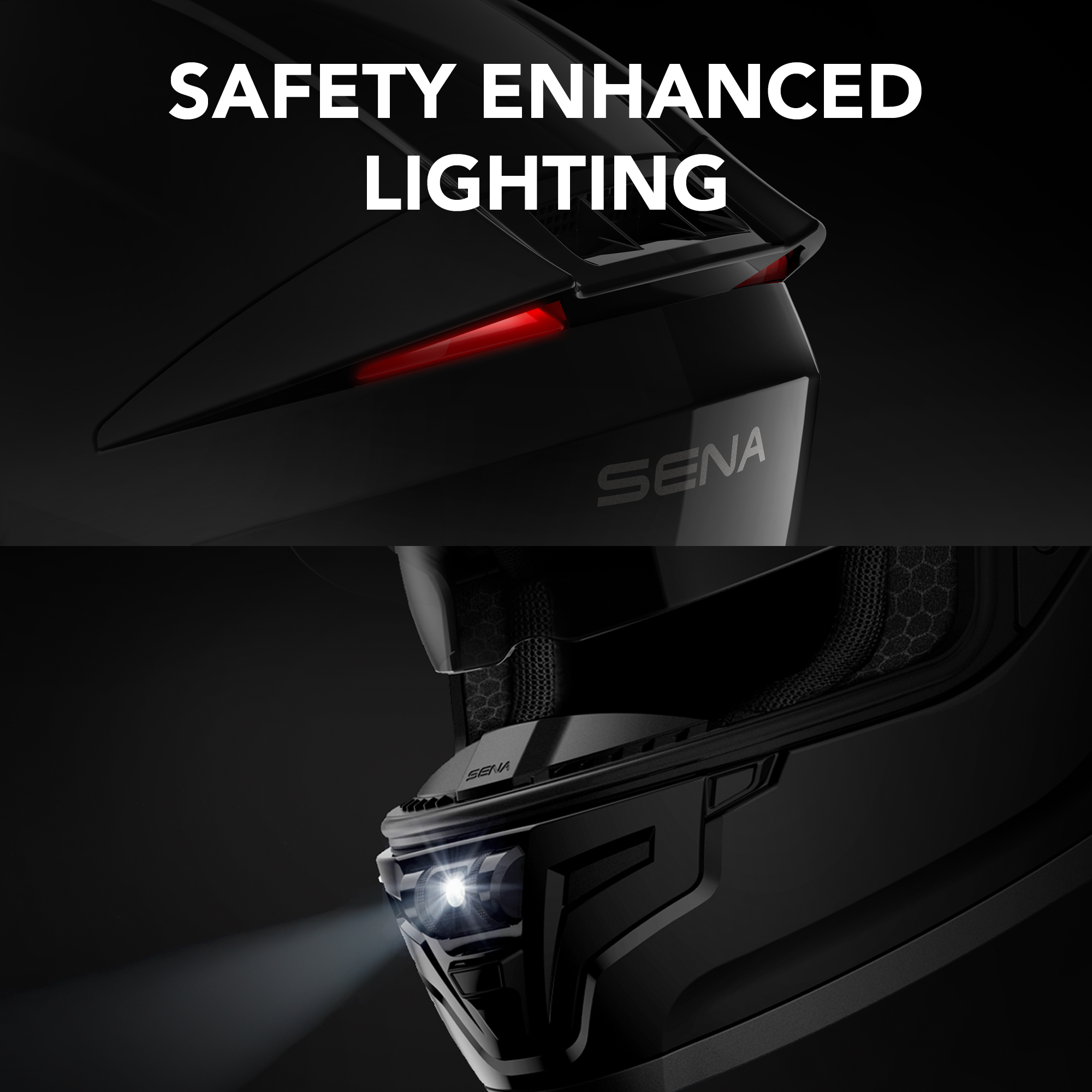 Phantom Full Face Motorcycle Helmet with Mesh Intercom