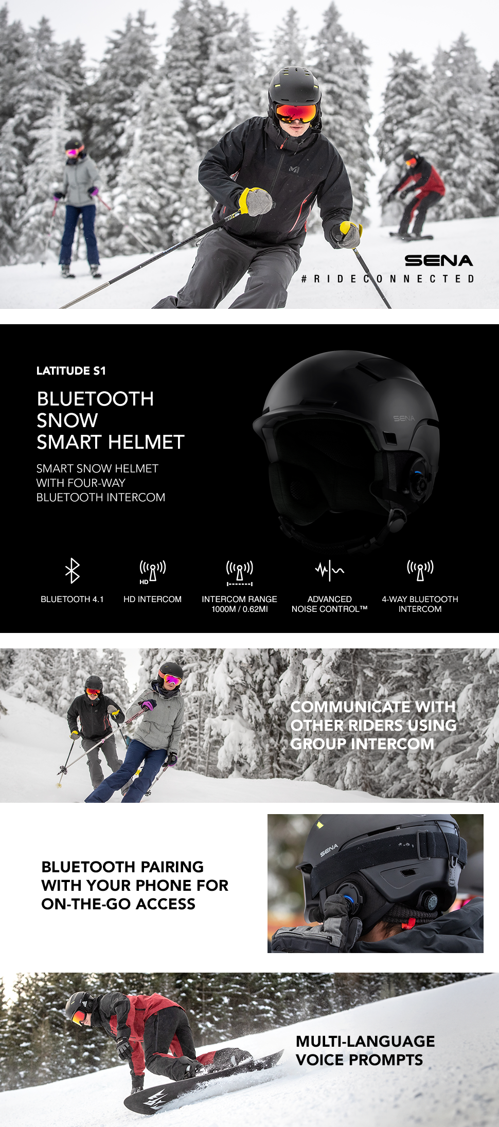 Sena Latitude S1 Snow Helmet – Sena Technologies, Inc.