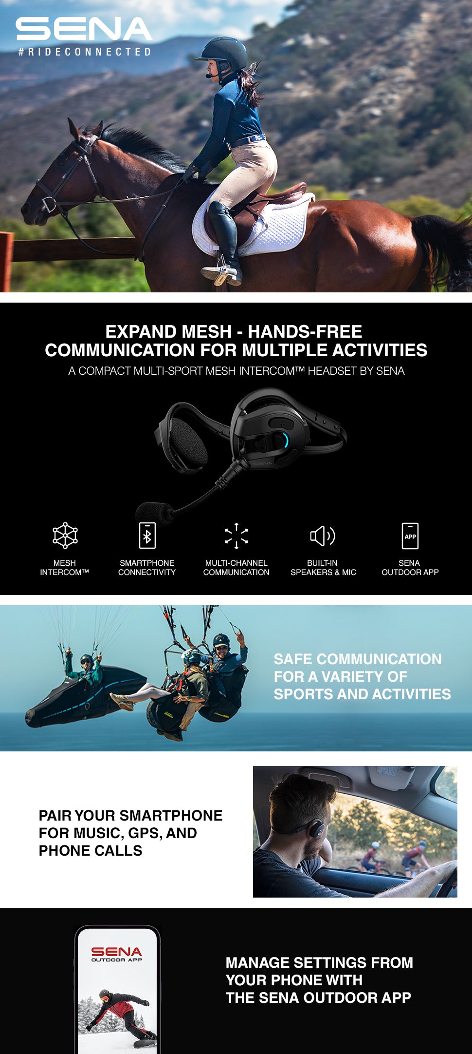 sena  Sena Expand Mesh Multi-Sport Mesh Intercom™ Communication