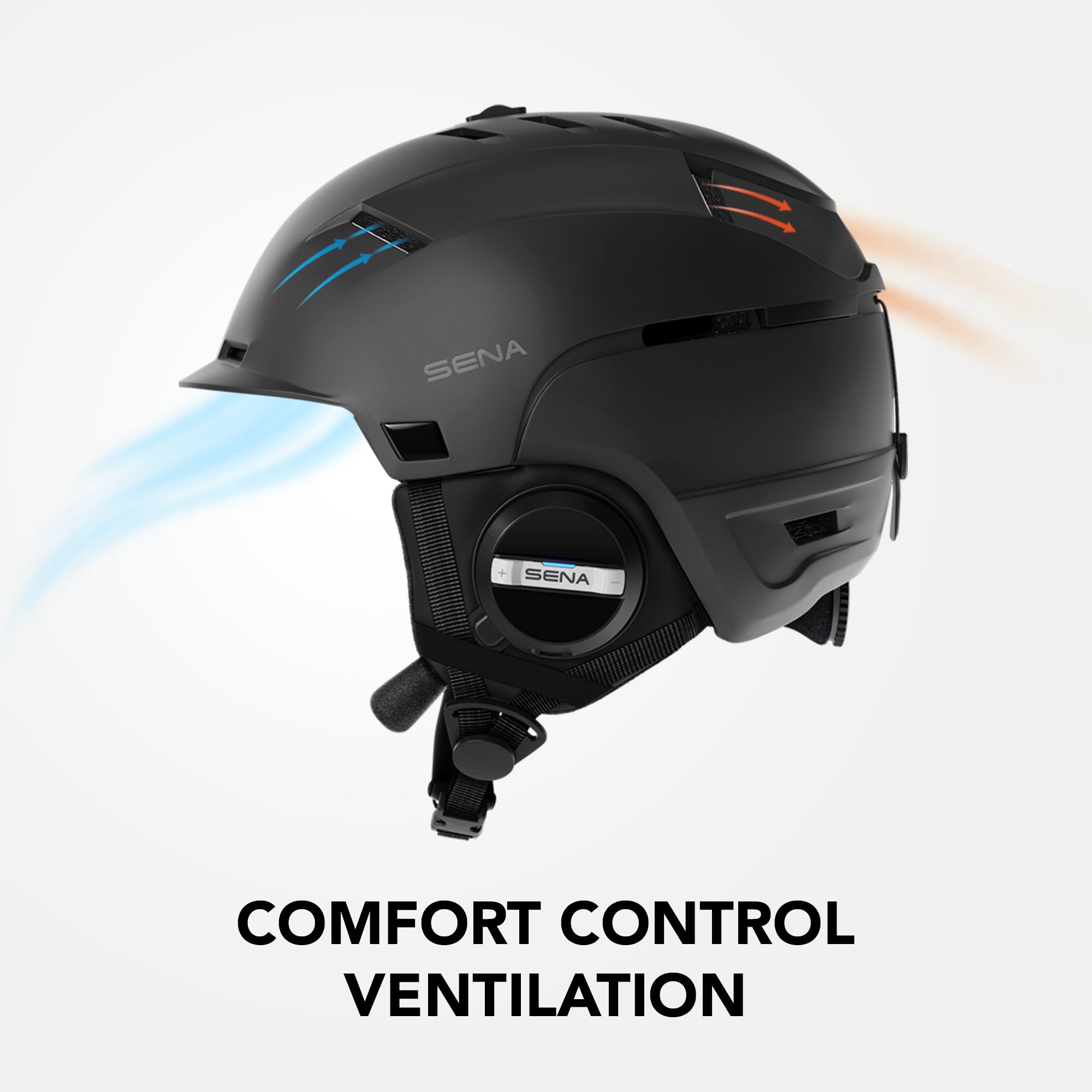 babaali smart ski and snowboard helmet with embedded bluetooth speakers Sena Latitude S2 Smart Snow Helmet L MATTE Black