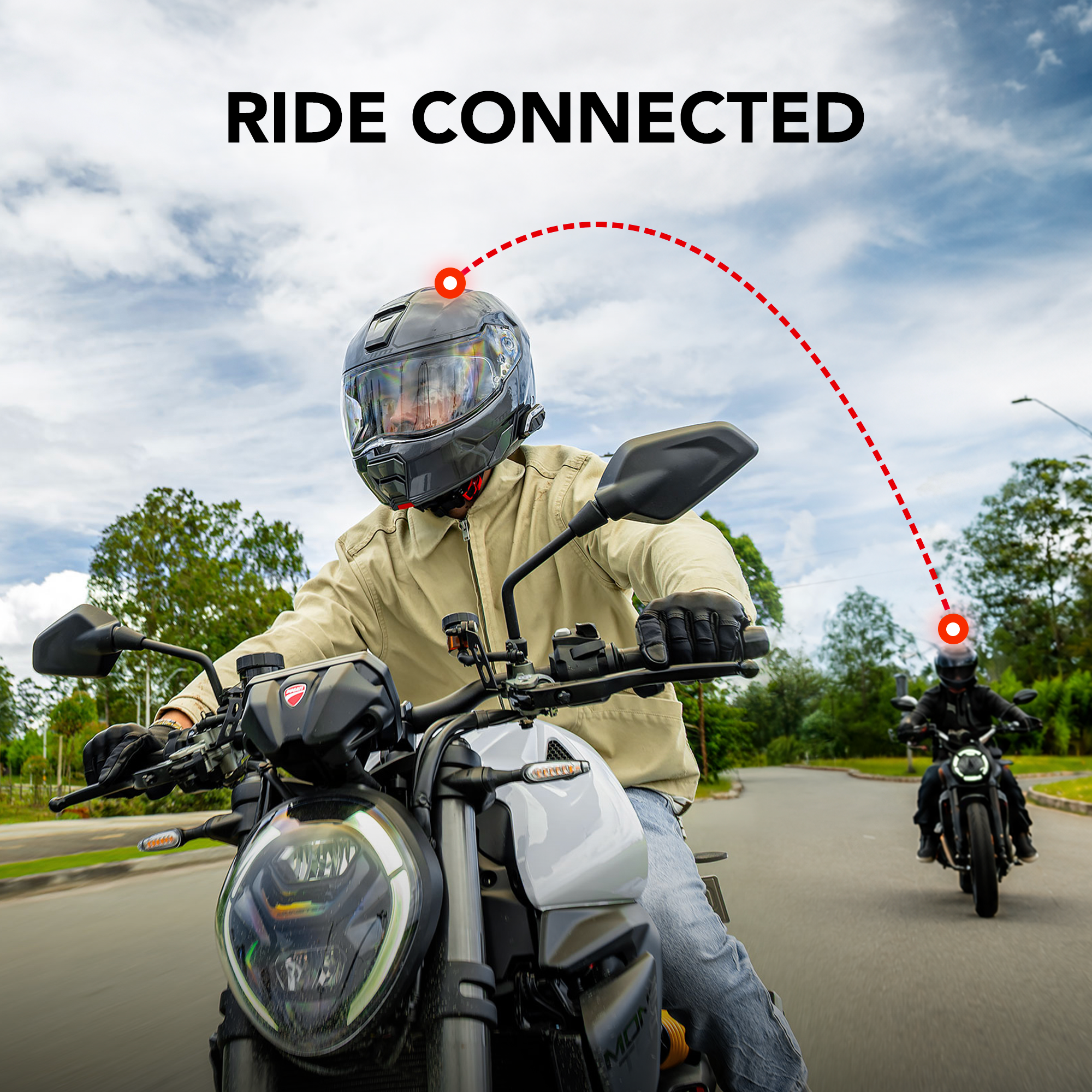 SPIDER X SLIM Motorcycle Mesh Intercom Communication Headset